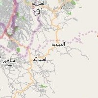 post offices in Palestine: area map for (105) Al 'Ubeidiya